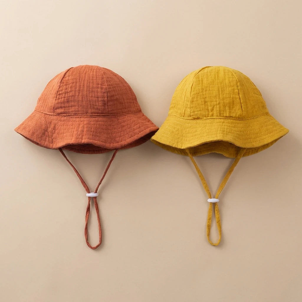 Baby cotton bucket sun hat breathable fisherman hat