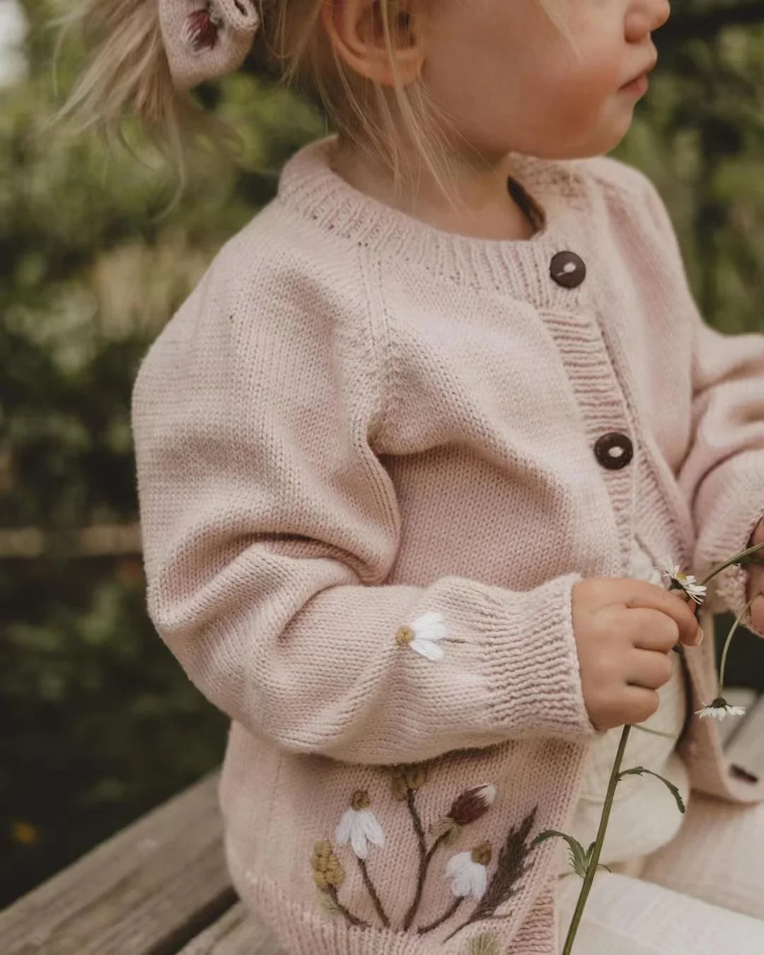 Embroidered Cotton Knit Cardigan Kids 18M-6Y — Soft Autumn Top - photo 2