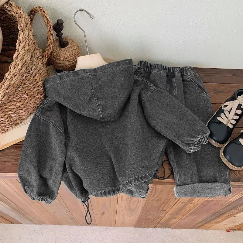 Kids Denim Hooded Set 2-6Y - photo 3