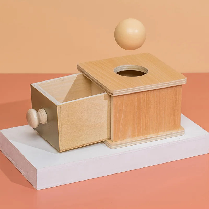 Montessori Wooden Activity Box — Coin, Ball & Drawer | 1-4Y - photo 3