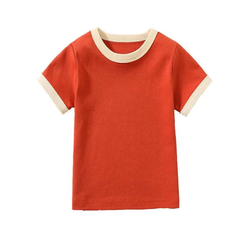 Kids 100% Cotton Color-Block T-Shirt - photo 7
