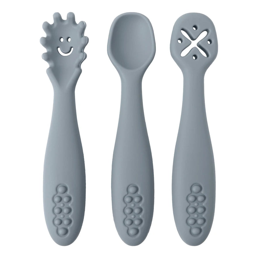 Silicone Baby Self-Feeding Set — 3-Piece Spoon, Fork & Masher | 6M+ - photo 8