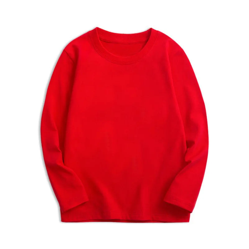Kids cotton long-sleeve tee, 7 solid colours - Kindle Kids ABC - view 8