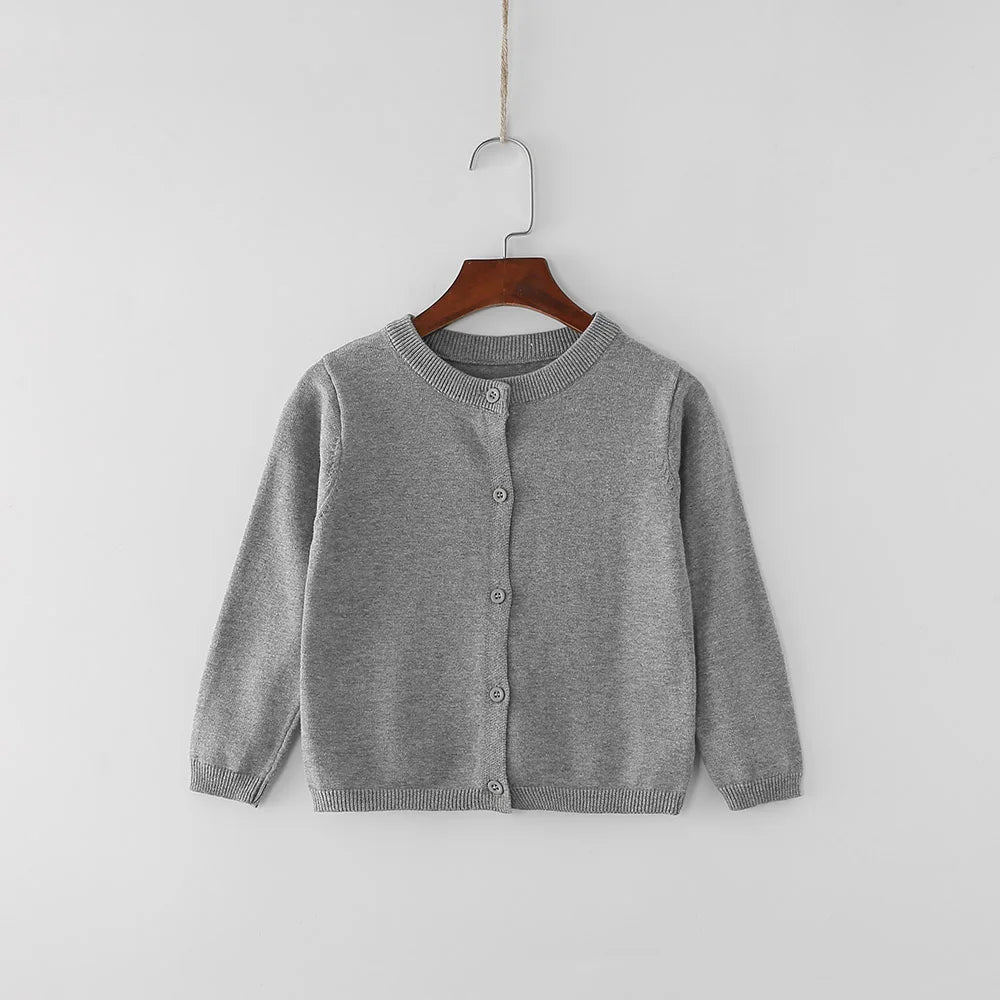 Kids Cotton Knit Cardigan — Open-Front Toddler Knitwear | 6M–7Y