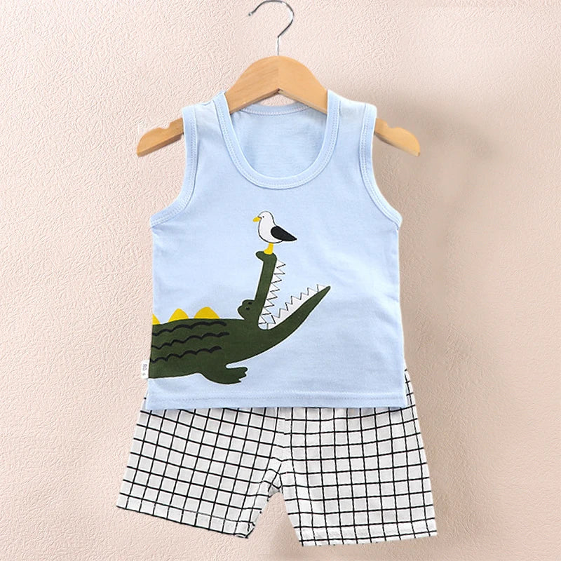 Kids cotton vest and shorts set 2-piece