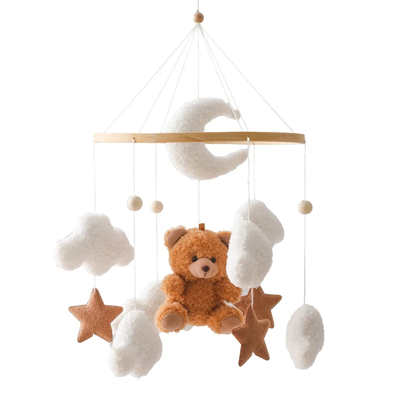 Wooden Crib Mobile - Felt Bear Nursery Mobile with Bell - photo 23