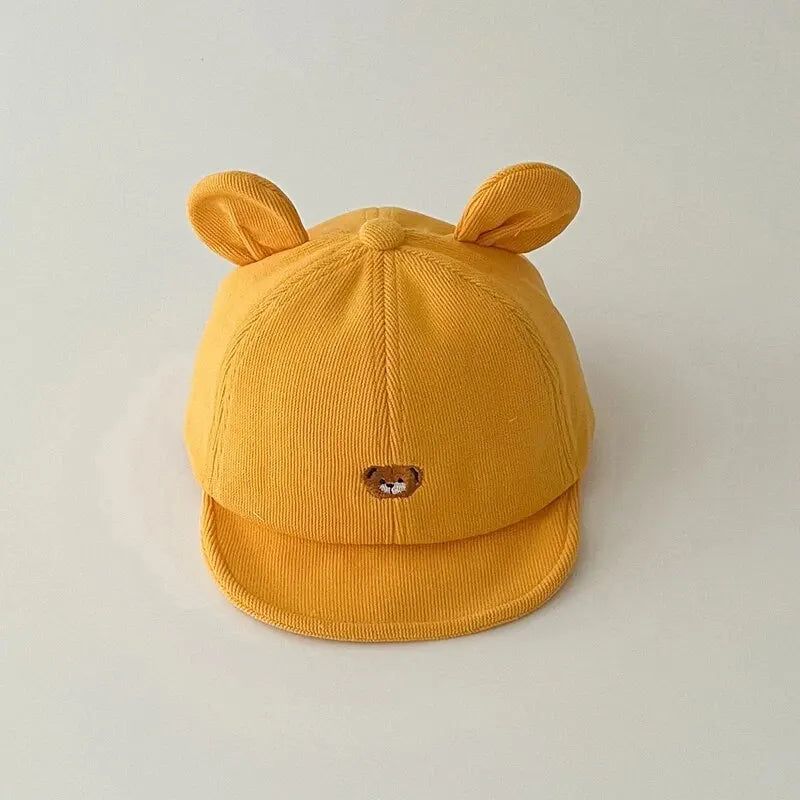 Baby Cotton Bear Baseball Cap — Cute Sun Hat with Ears | 0–7Y
