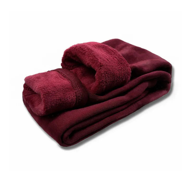 Baby Girl Velvet Leggings — Dot Stretch Warm Trousers | 6M–7Y