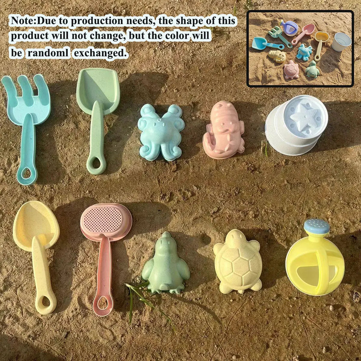 Beach sand and water play set with folding bucket