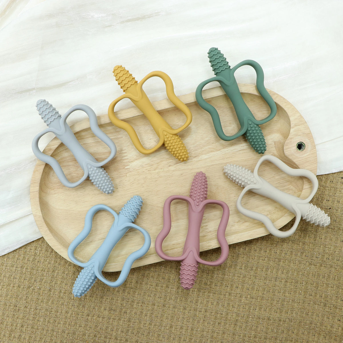 Baby teething toys easy-grip food-grade silicone set