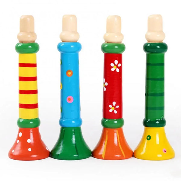 Wooden Toy Trumpet — Painted Horn Whistle for Kids | Montessori Music | 3Y+ - photo 1