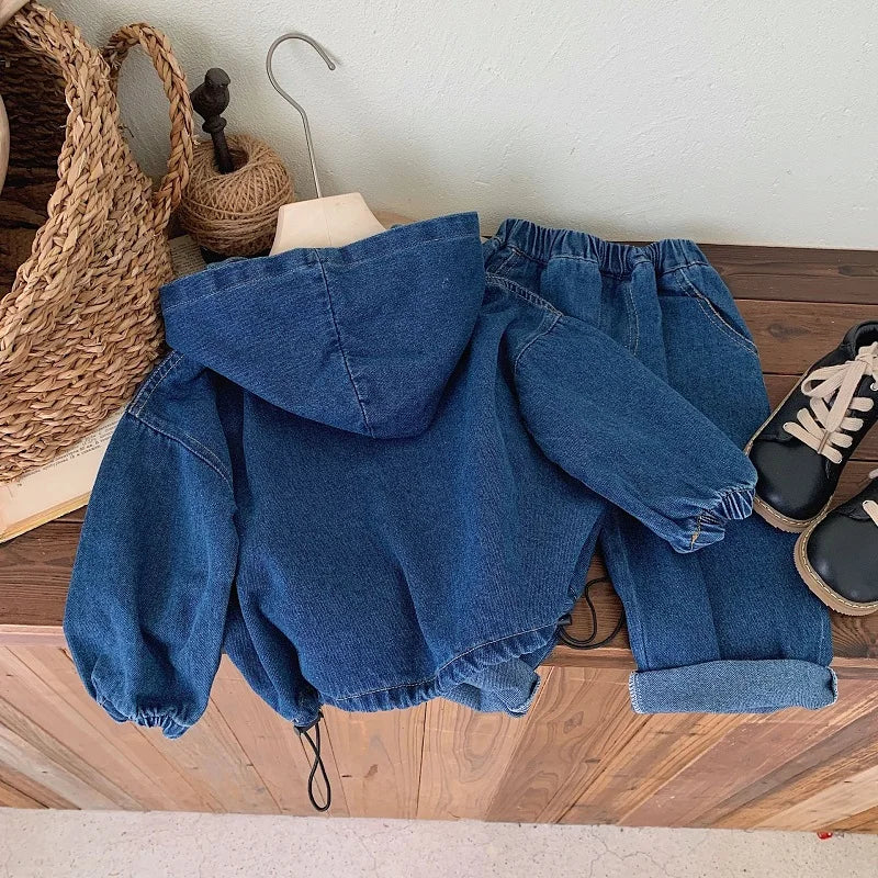 Kids Denim Hooded Set 2-6Y - photo 2