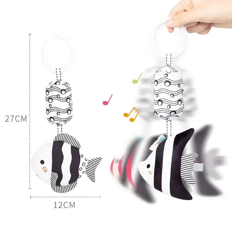 Baby crib hanging bell plush rattle sensory toy