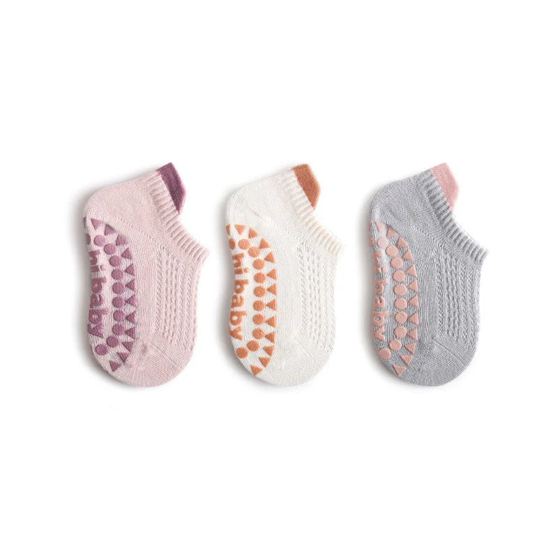 Baby & Kids Cotton Mesh Socks — 3 Pairs | Non-Slip Floor Socks | 0–5 Years - photo 8