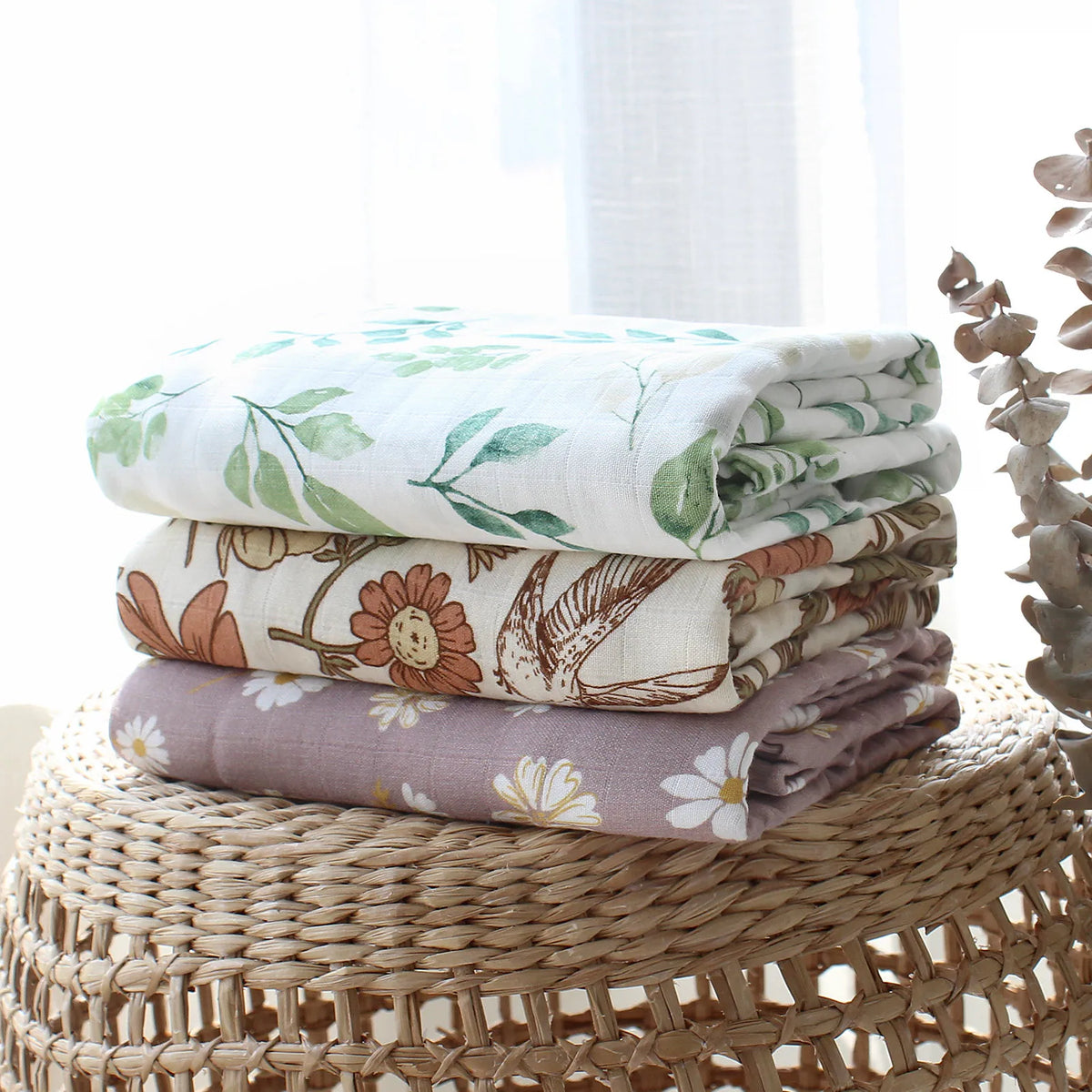 Bamboo Cotton Muslin Baby Swaddle Blanket - Kindle Kids ABC - view 3