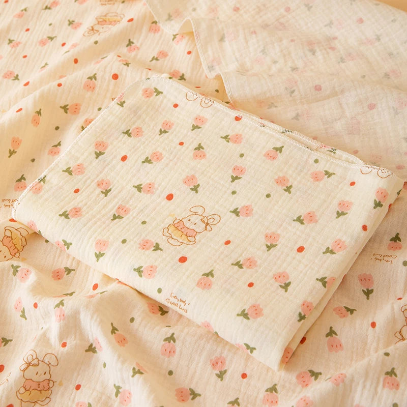Double-layer baby swaddle blanket soft breathable wrap