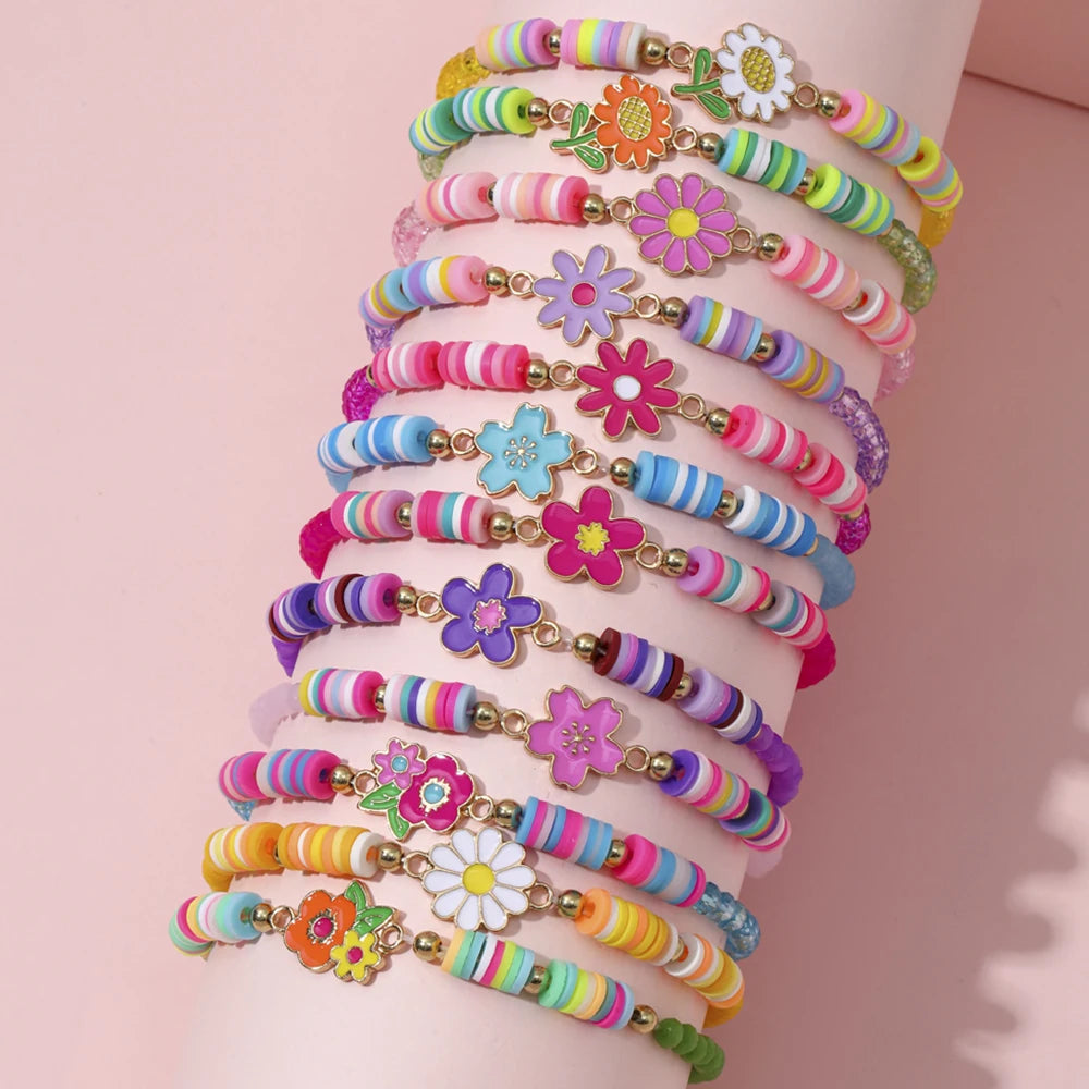 Girls' Charm Bracelets 12-pc — Unicorn Cat Flower Beaded | 5–10Y - photo 2