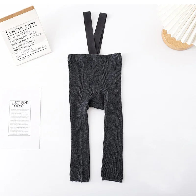 Baby Cotton Suspender Overalls — High-Waist Casual Pants | 0–12M