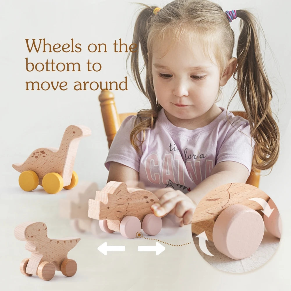 Wooden Beech Push Toy — Dinosaurs & Vehicles | 1-4Y - photo 2