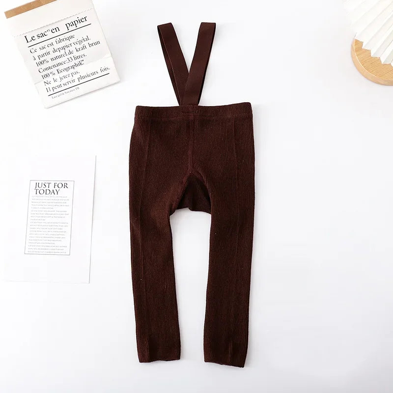 Baby Cotton Suspender Overalls — High-Waist Casual Pants | 0–12M