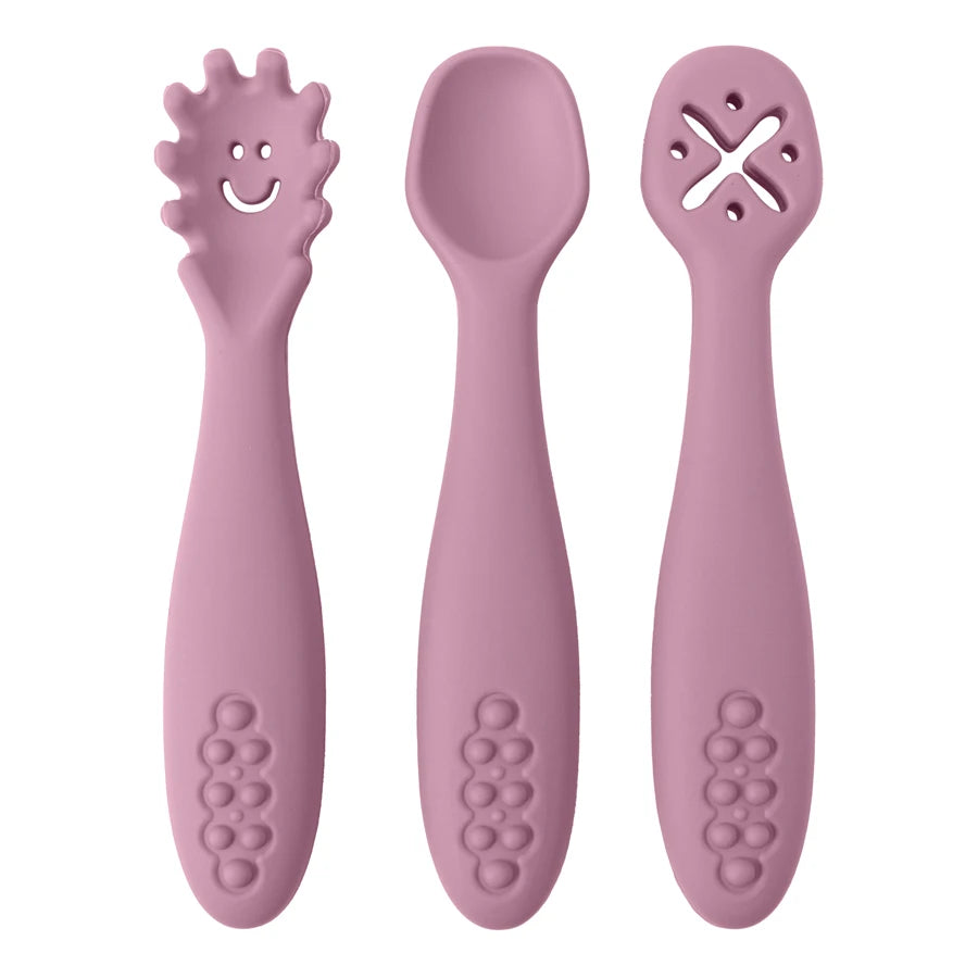Silicone Baby Self-Feeding Set — 3-Piece Spoon, Fork & Masher | 6M+ - photo 12
