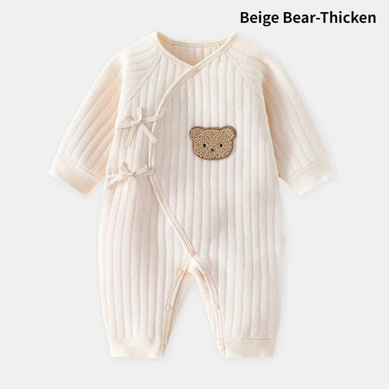 Baby cotton bear print romper jumpsuit newborn