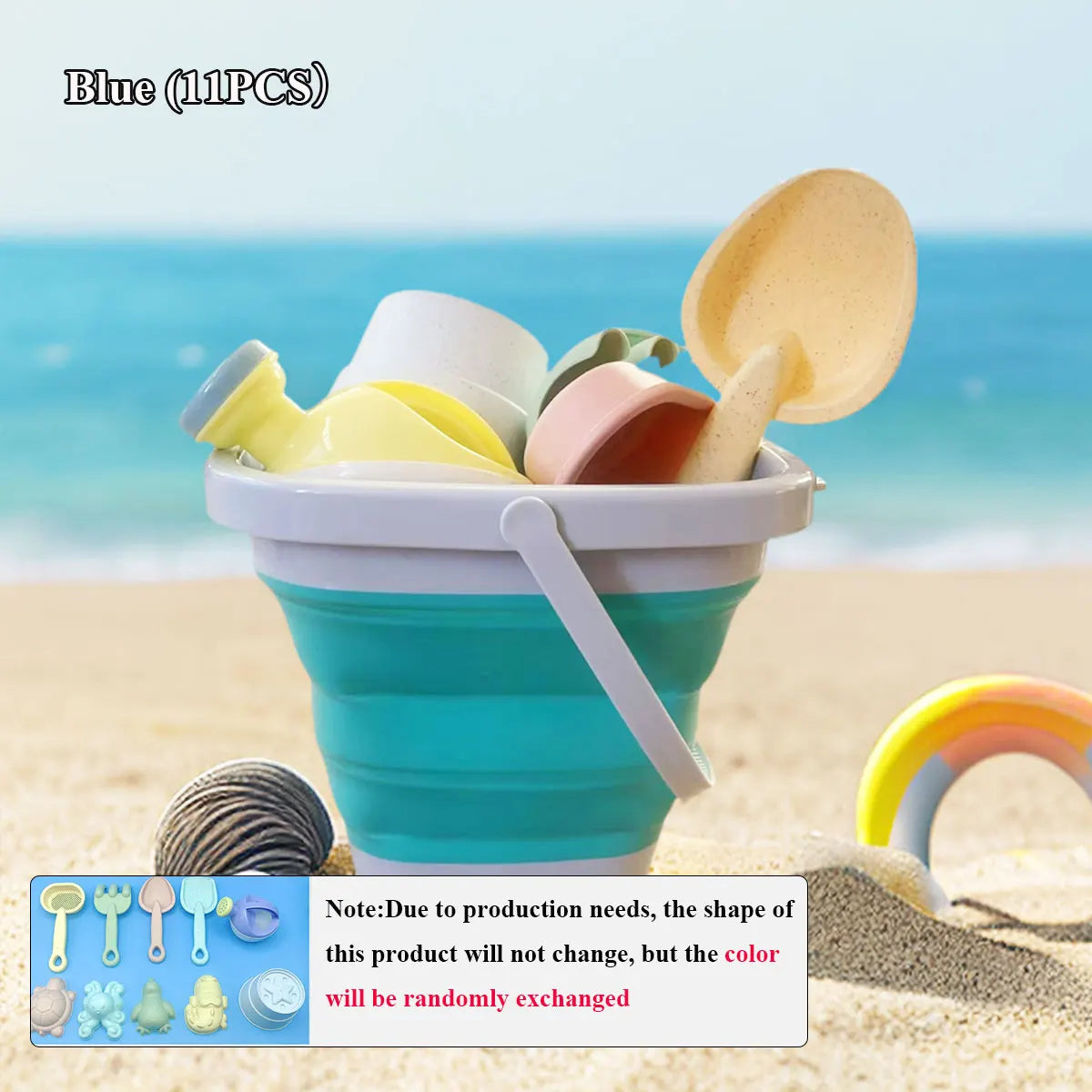 Beach Sand & Water Play Set - Folding Bucket Summer Toys - photo 12