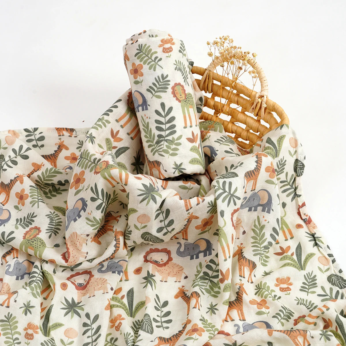 Premium Bamboo Cotton Muslin Baby Swaddle Blanket - Kindle Kids ABC