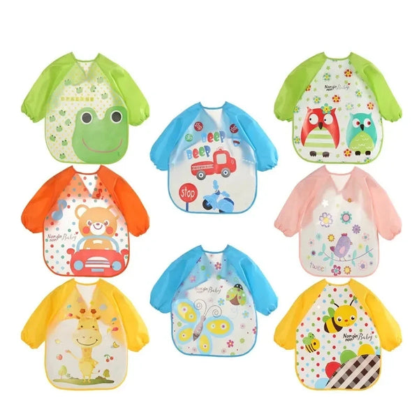 Long Sleeve Waterproof Baby Bib – EVA Feeding Smock | 0–3Y - photo 1