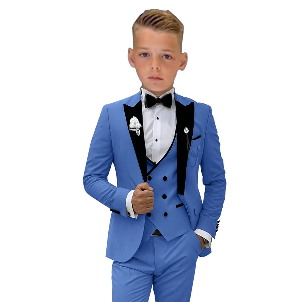 Boys 3-Piece Tuxedo Suit – Notch-Lapel Blazer Set | 3T–14Y - photo 7