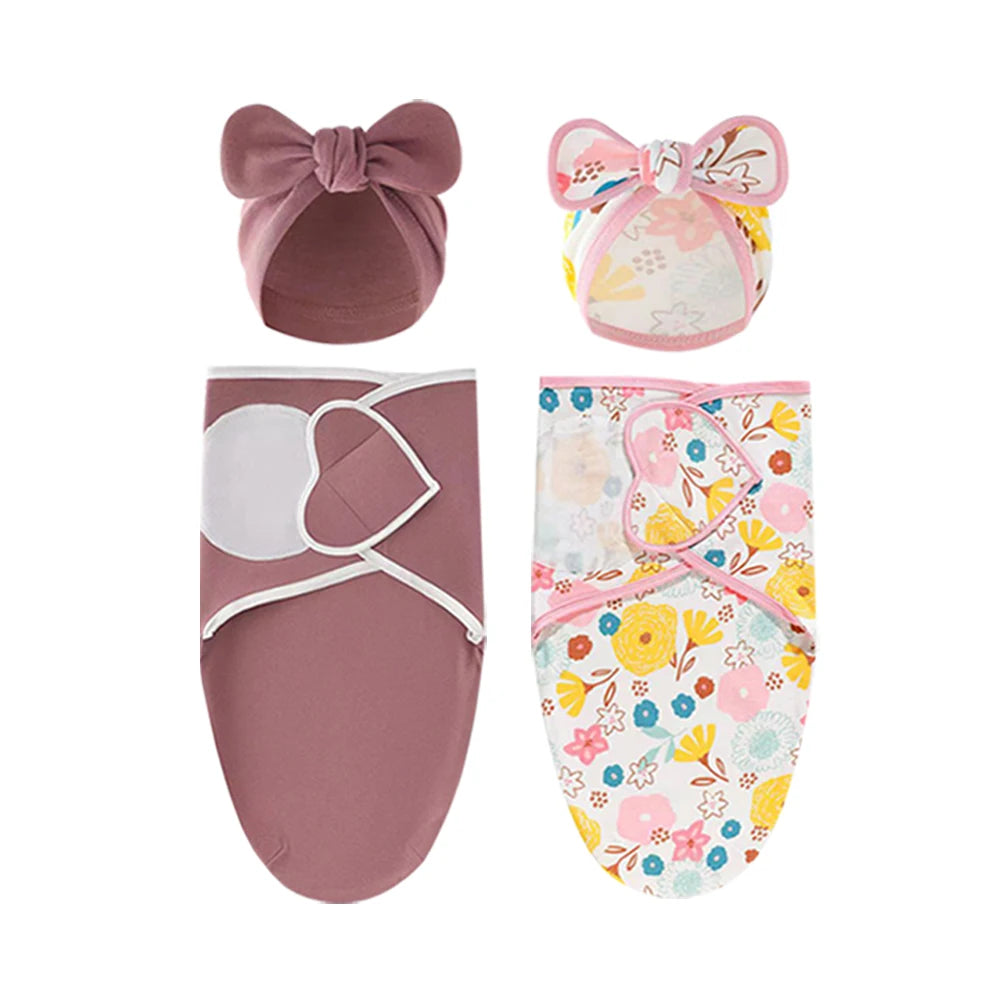 Cotton Baby Swaddle Wrap & Hat Set - Kindle Kids ABC