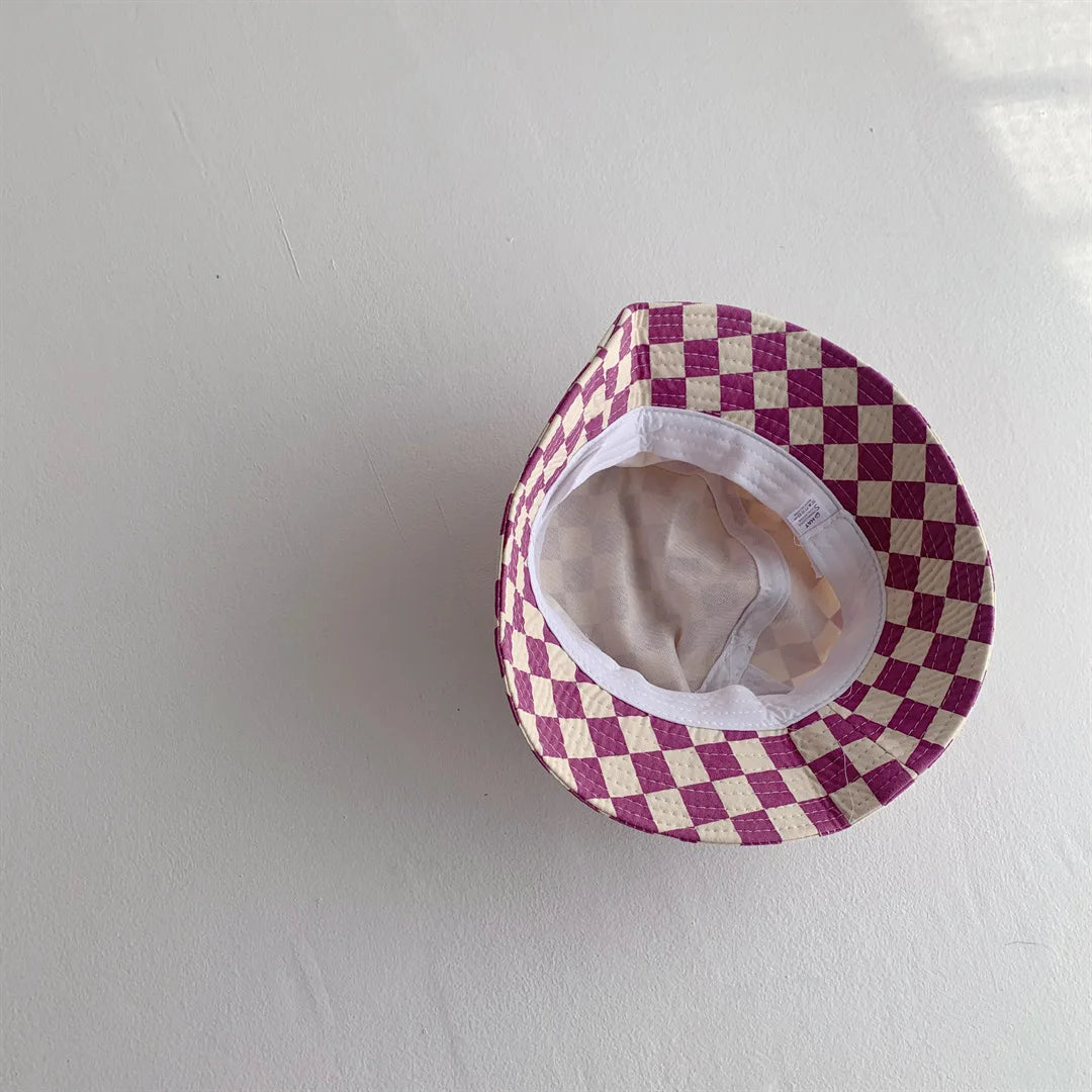 Kids Checkerboard Bucket Hat - Soft Cotton Sun Hat - photo 6