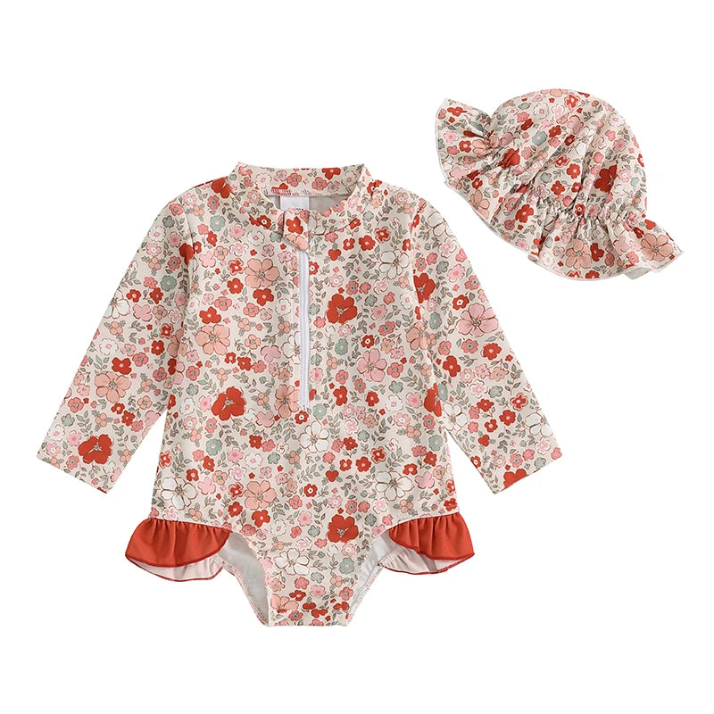 Floral Ruffle Baby Swimsuit - Kindle Kids ABC - view 7