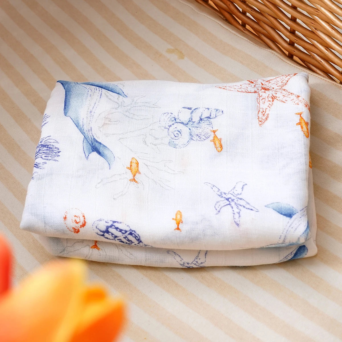 Bamboo Cotton Muslin Baby Swaddle Blanket - Kindle Kids ABC - view 2