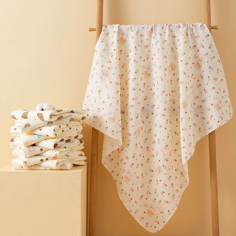 Double-layer baby swaddle blanket soft breathable wrap