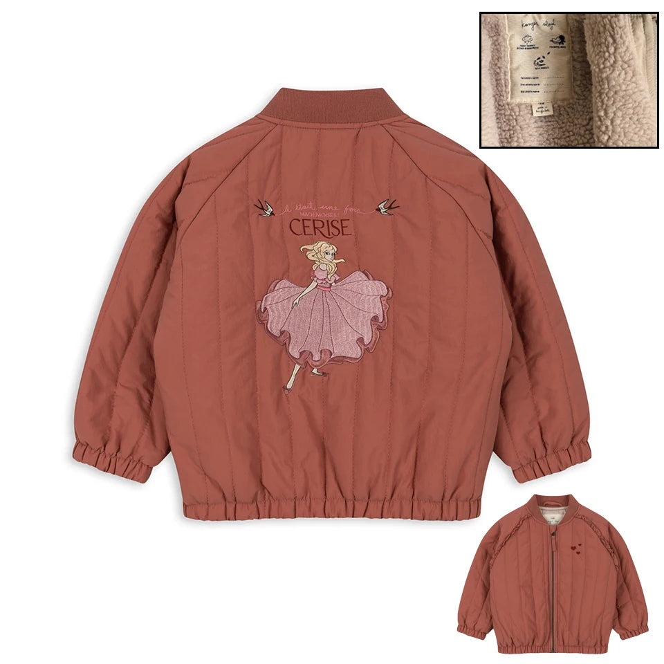Baby Cotton Fleece Jacket — Lambswool Embroidered Coat | 6M–7Y