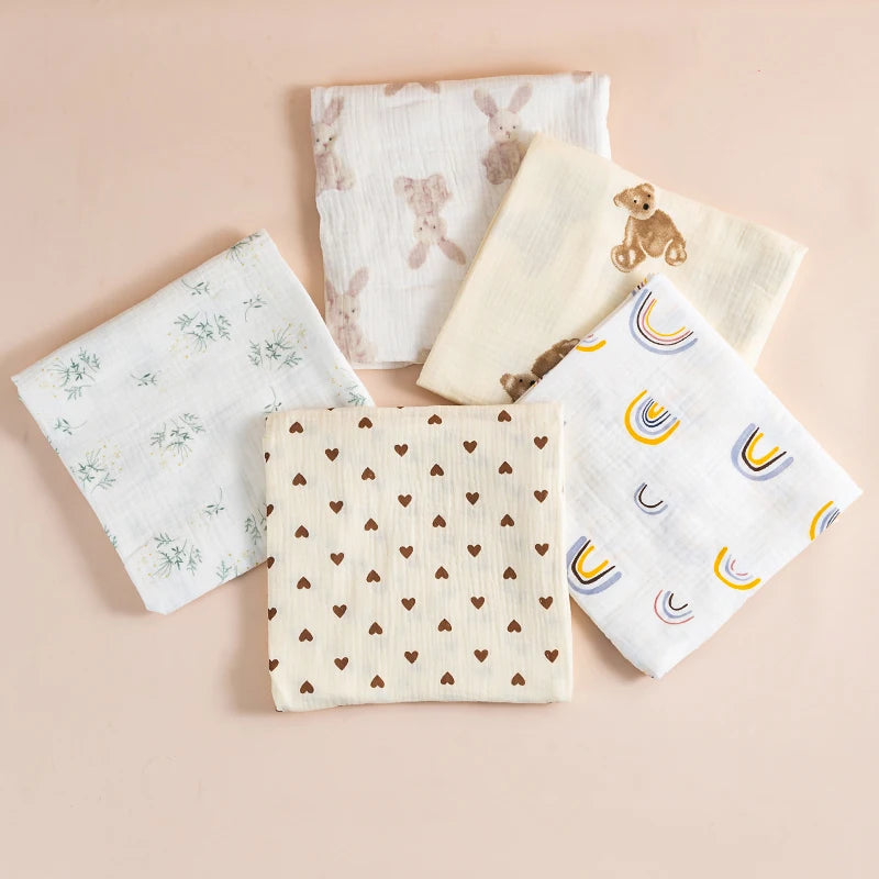 2-Layer Cotton Muslin Baby Swaddle Blanket - Kindle Kids ABC - view 2