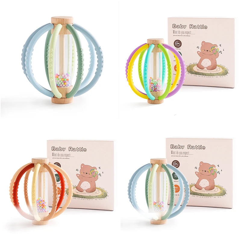 Baby Wooden Rattle & Silicone Teether Ball — photo 1