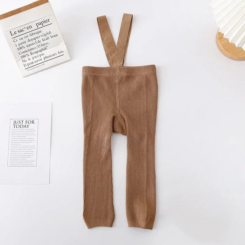 Baby Cotton Suspender Overalls — High-Waist Casual Pants | 0–12M
