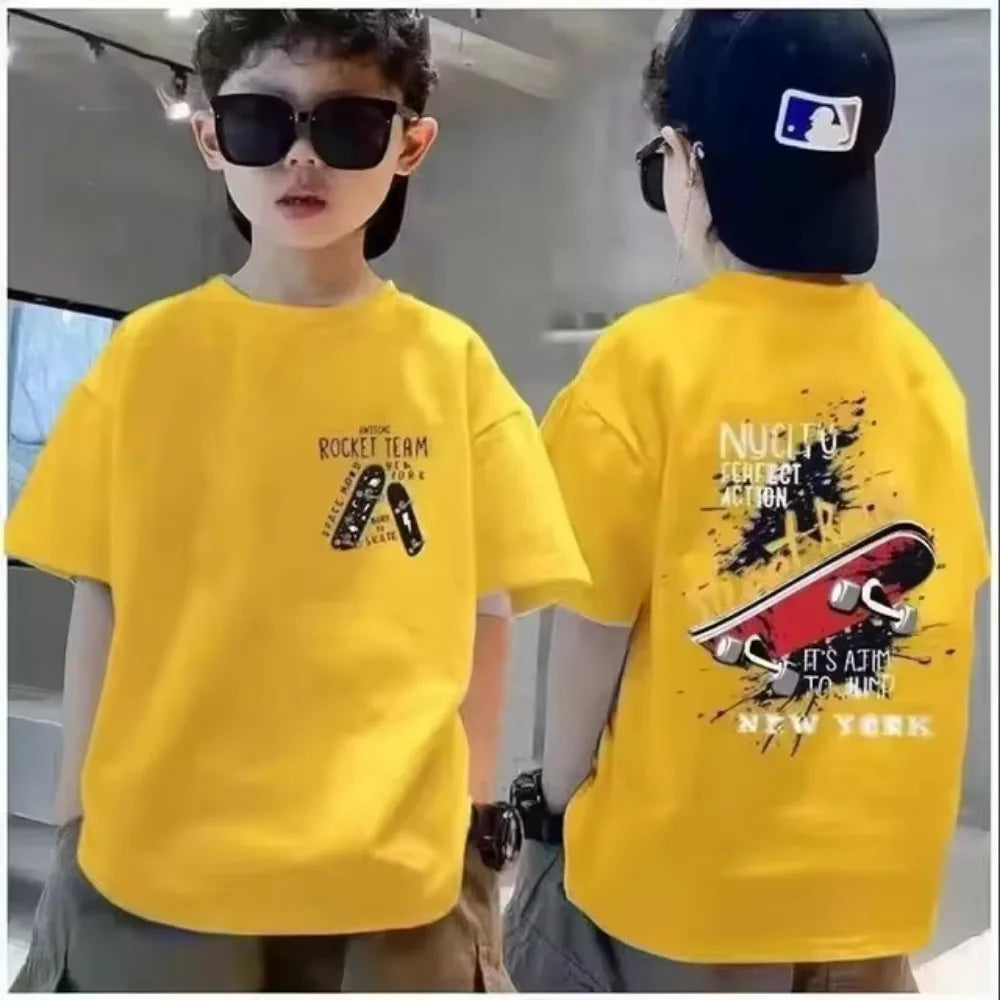 Kids Cotton Graffiti Print T-Shirt - photo 24