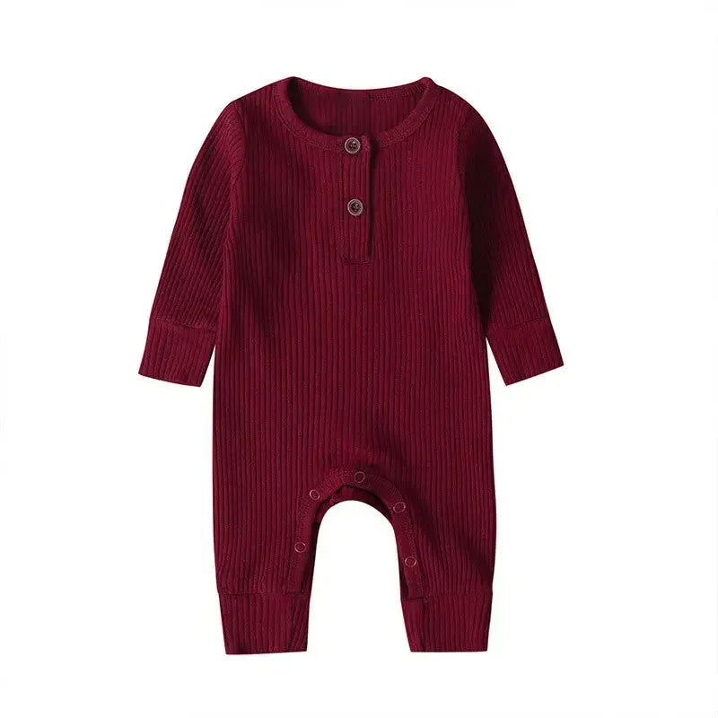 Ribbed cotton long-sleeve baby romper, unisex newborn playsuit - Kindle Kids ABC - view 7