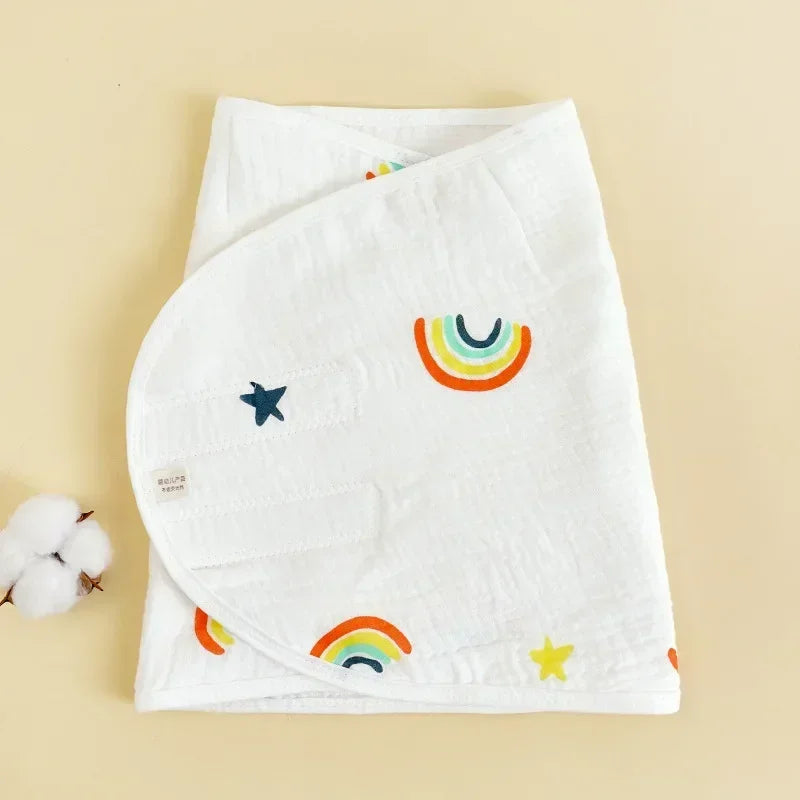 Anti-startle muslin cotton swaddle wrap for newborn baby sleep