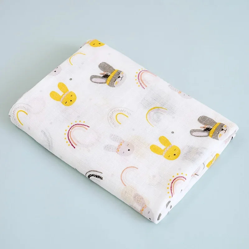 2-Layer Cotton Muslin Baby Swaddle Blanket - Kindle Kids ABC - view 3