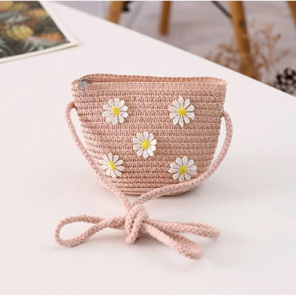 Girls' Straw Crossbody Bag — Natural Woven — photo 15