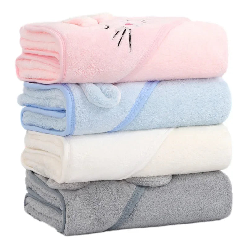 Baby Hooded Bath Towel — Soft Cartoon Animal Wrap - photo 3