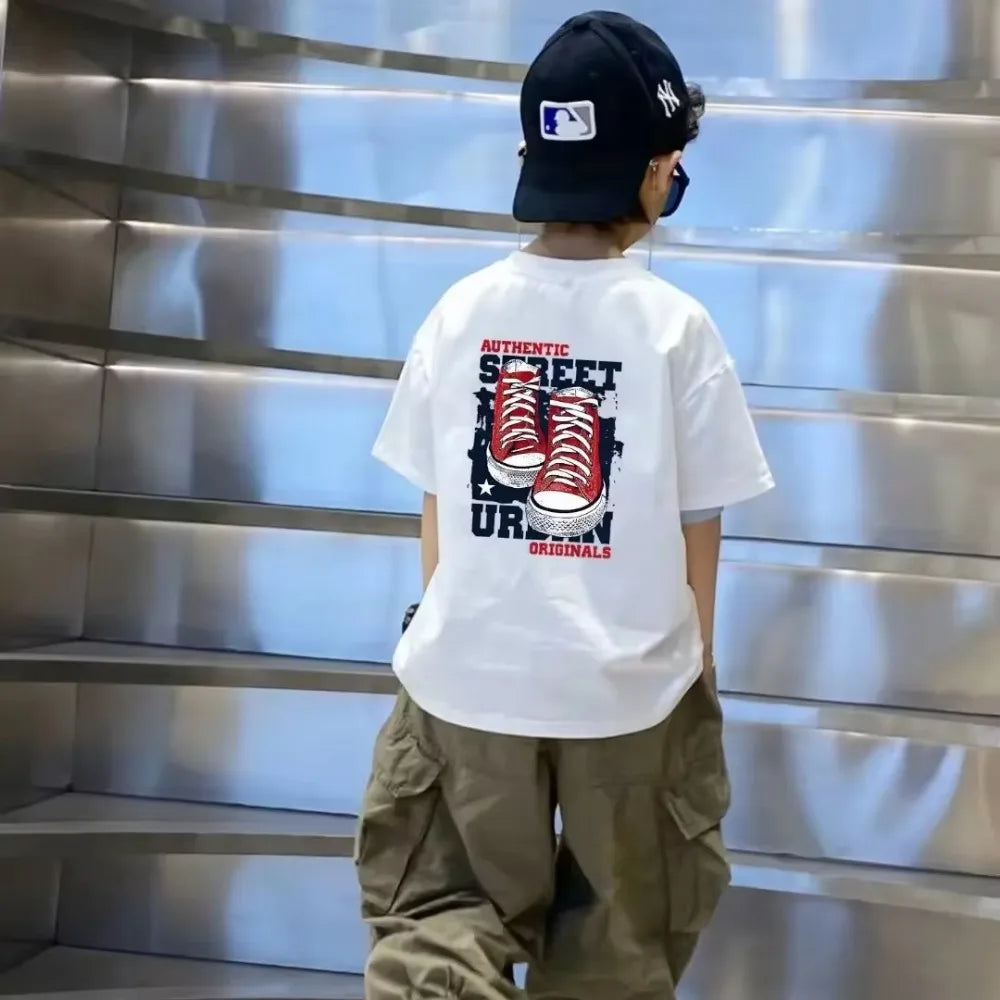 Kids Cotton Graffiti Print T-Shirt - photo 6