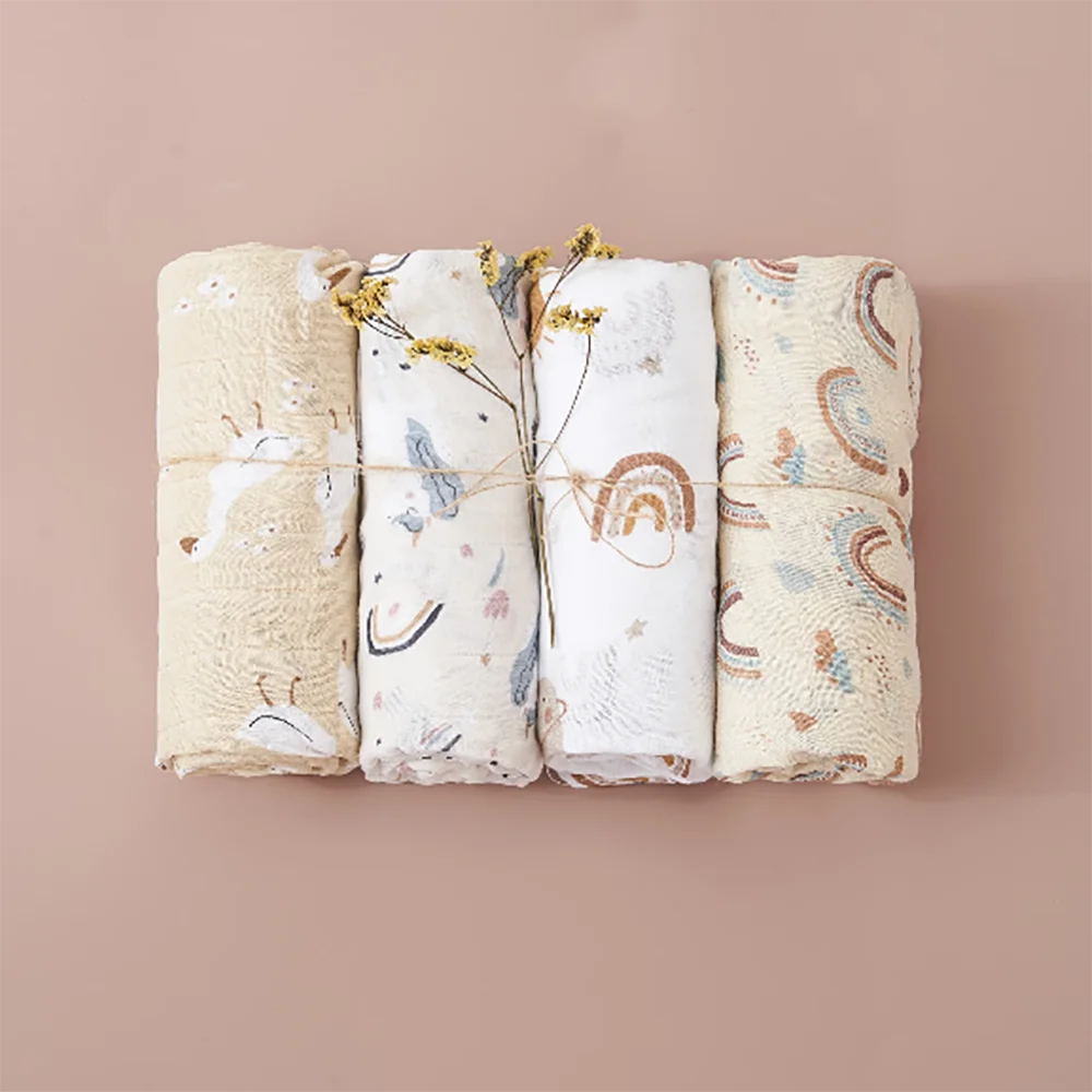 Cotton Muslin Baby Swaddle & Bath Towel Set - Kindle Kids ABC - view 6