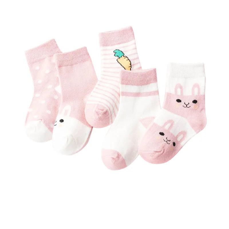 Kids Striped Cotton Socks - 5 Pairs Unisex All-Season - photo 5