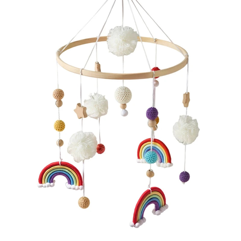 Wooden Crib Mobile - Moon Stars Astronaut Bell Toy - photo 24