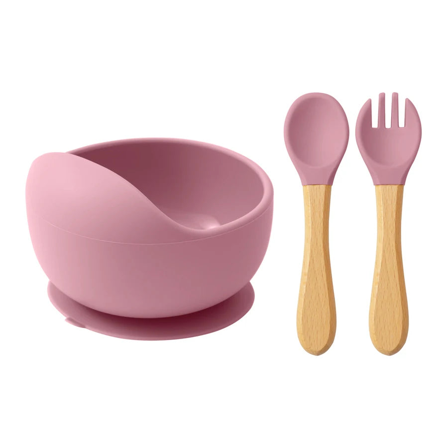 Baby Silicone Feeding Set — 3-Piece Suction Bowl, Spoon & Fork - photo 7
